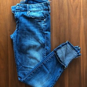 Mother zip-ankle crop jeans
